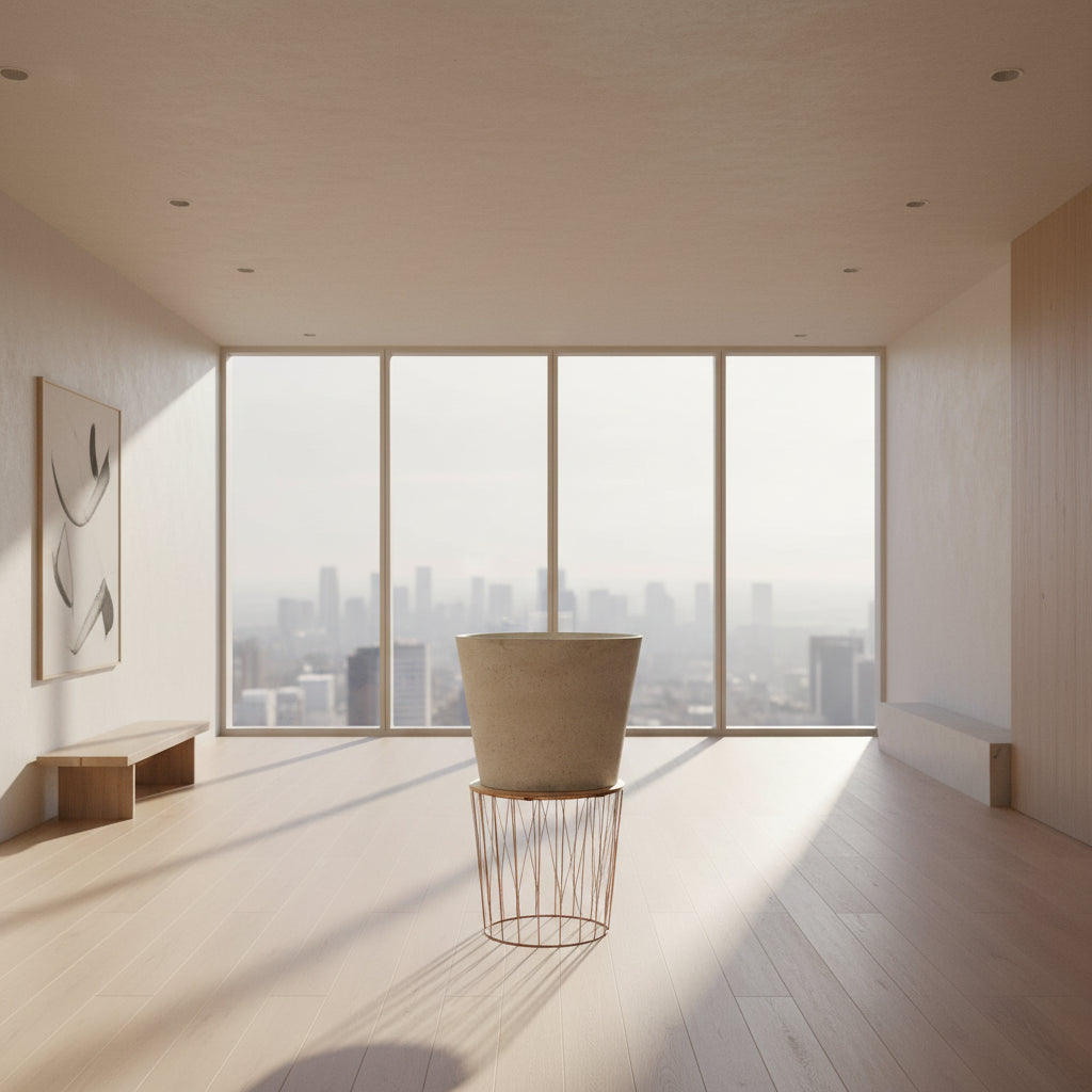 Bloempot Bucket | Beige Washed Ficonstone | Plantenpot