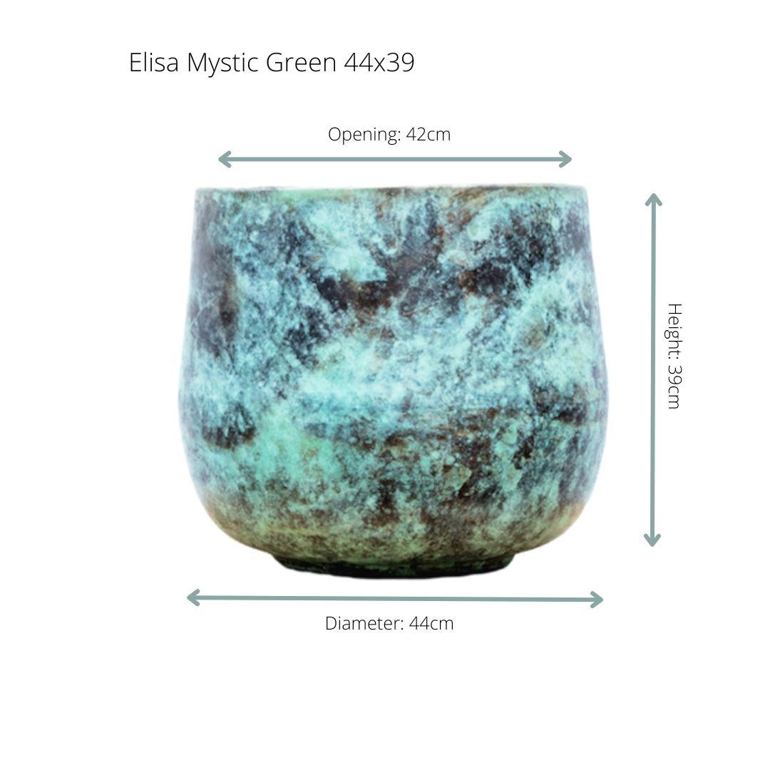 Elisa Mystic Green - Stijlvolle bloempot - D44 x H39 - 44x39