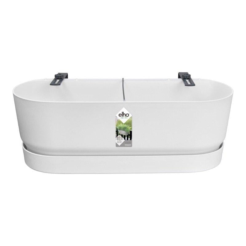 Elho Pot Greenville Easy Balcony D25cm in wit, duurzame bloembak voor balkon en terras