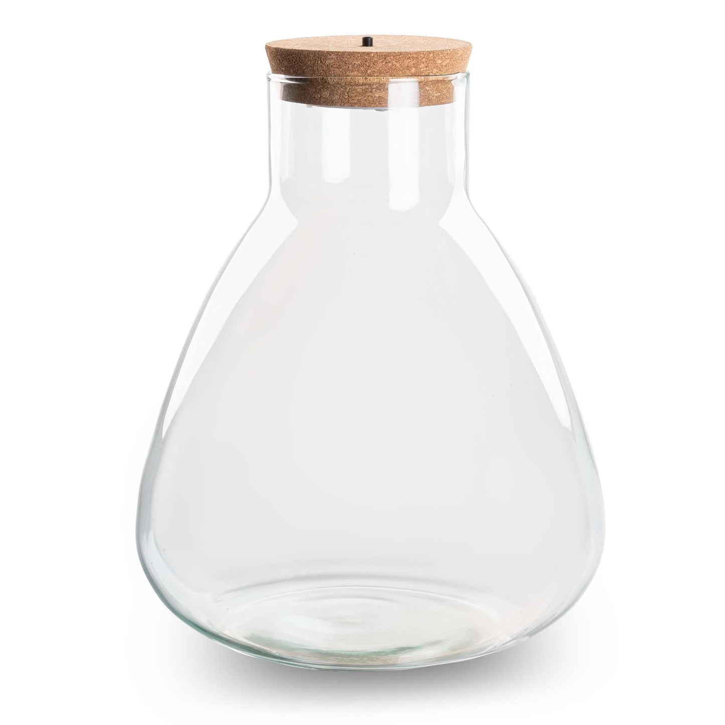 Terrarium fles met kurk - Erlenmeyer met led verlichting kurk - Gesloten terrarium ↑ 30 cm
