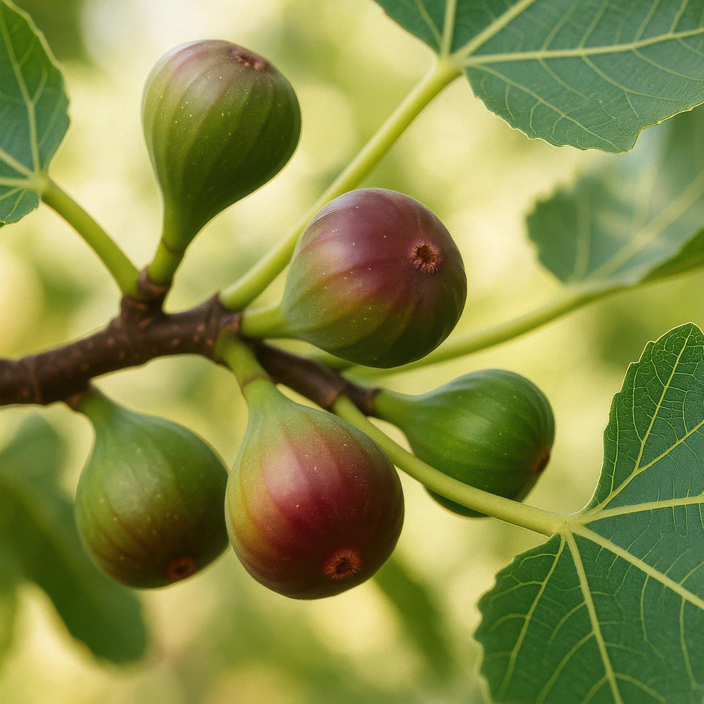 “Ficus caria ‘Little Miss Figgy’ – compacte vijgenboom fruitplant, set van 2 planten in pot Ø15cm, hoogte circa 50cm, met rode vijgen.”