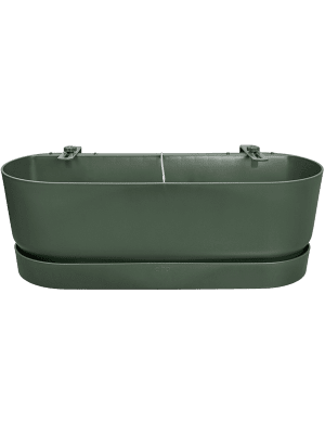Elho Pot Greenville Easy Balcony D25cm in Groen, duurzame bloembak voor balkon en terras