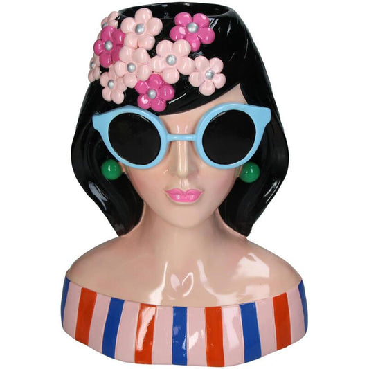 Polyresin vaas Fashion Lady ‘Anna’ – 30 cm – elegant decoratief kunstobject voor interieur.