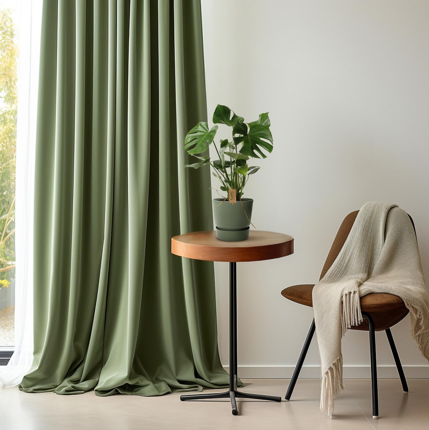Monstera Deliciosa – Gatenplant – Hoogte 60 cm – Potmaat Ø21 cm – Tropische Kamerplant