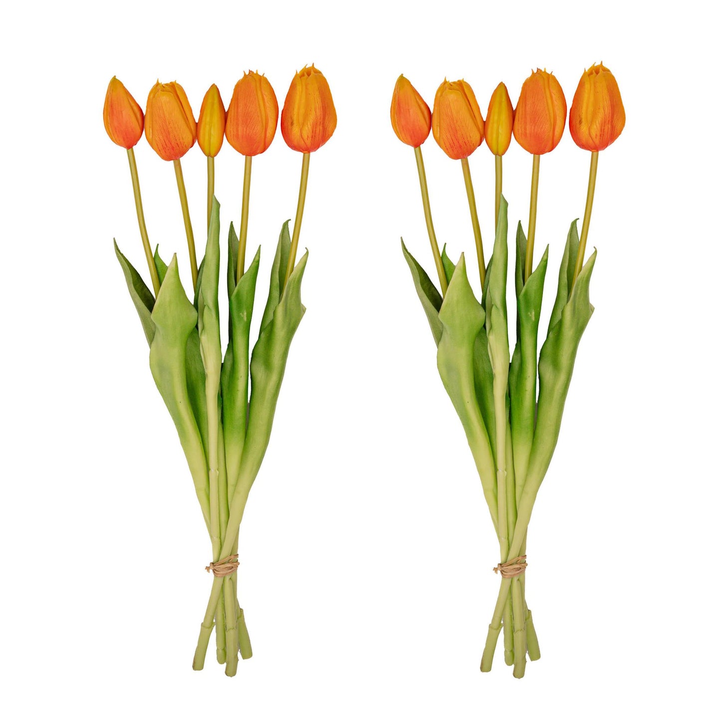 Oranje tulpenboeket – 10 Real Touch kunsttulpen van 42cm