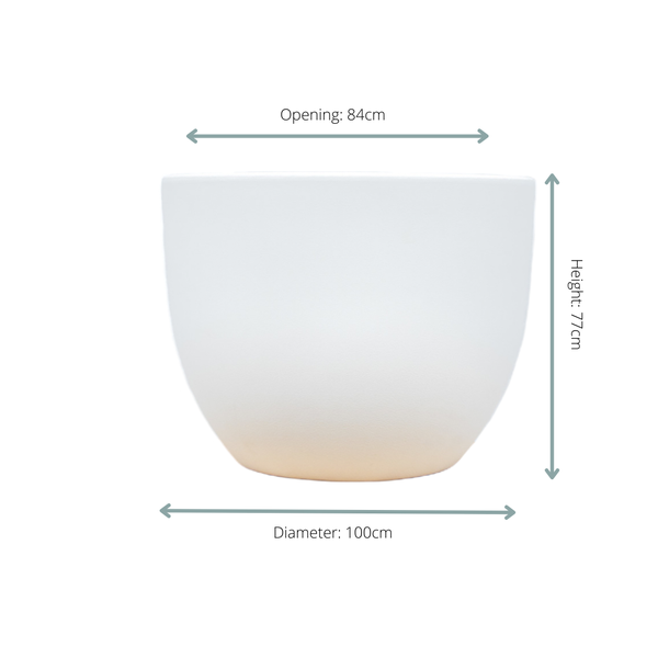 Pot Eggy White Indoor and outdoor pot - D100 x H77