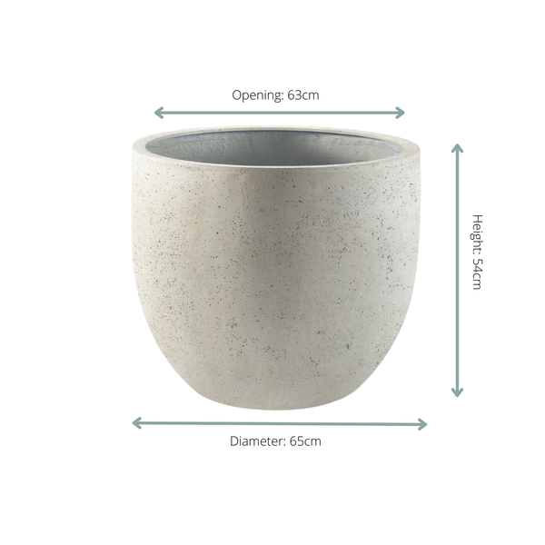 Pot Grigio New Egg Antique White - D65cm x H54cm