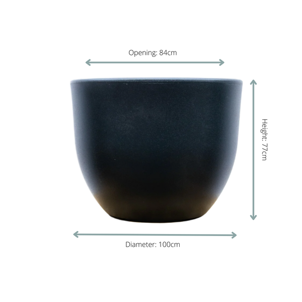 Pot Eggy Anthracite - Flower pot for indoor and outdoor use D100 x H77