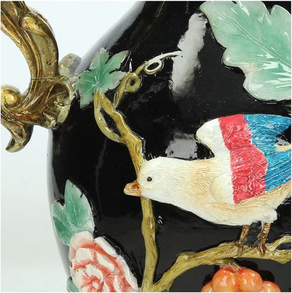 Vaas met vogel decor multi
