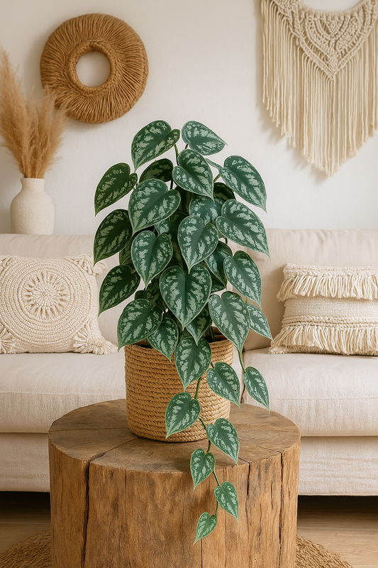 Philodendron Scandens Pictus – Elegante zilveren Klimplant – pot Ø12cm – Hoogte 22cm
