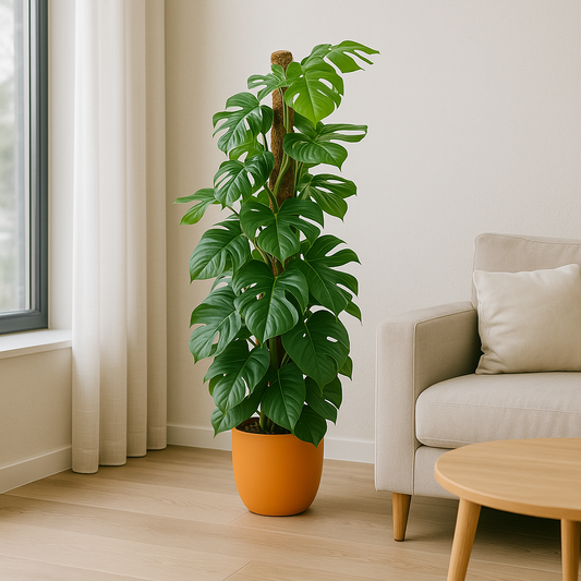Combi deal - Monstera Pertusum XL inclusief elho Jazz Round rood Ø26 - 150 cm
