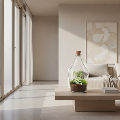 Open terrarium Jos | Calathea Makoyana | Fittonia white Tiger