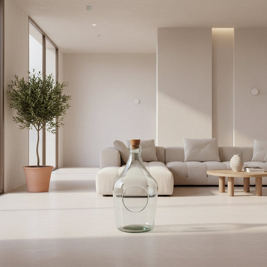 Glazen open terrariumfles met kurk voor DIY planten