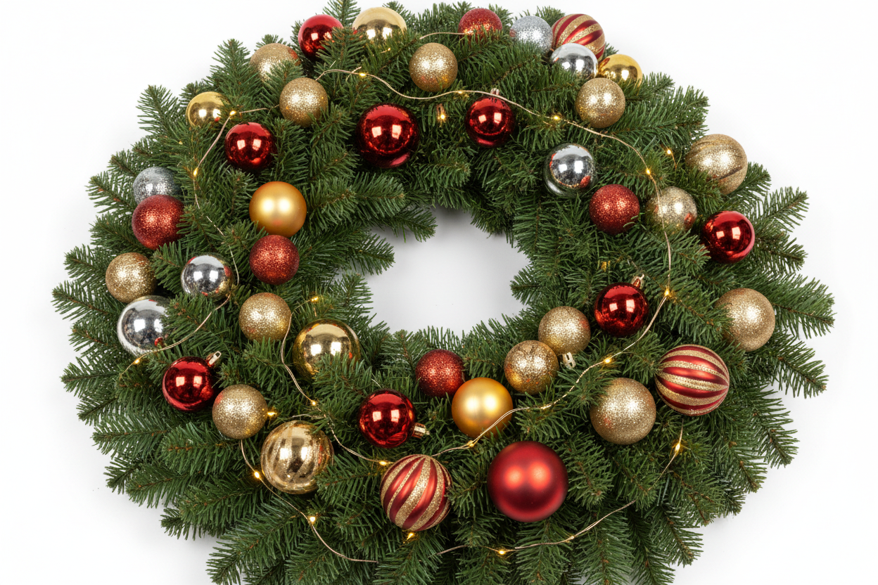 Nobilis KerstKrans | Kerstversiering met ballen en verlichting