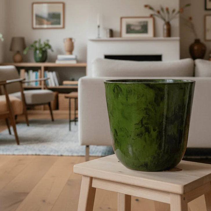 Groene marmeren plantpot keramiek 27 cm. Planttoday Sinterklaas