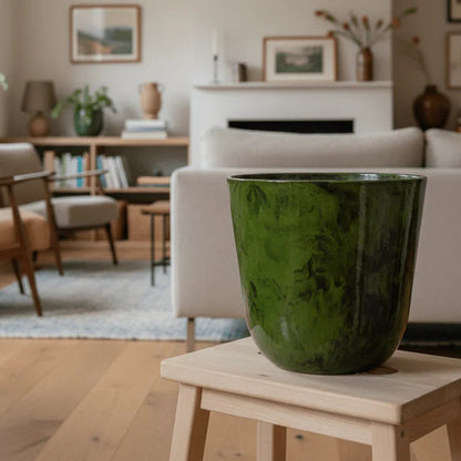Groene marmeren plantpot keramiek 27 cm. Planttoday Sinterklaas
