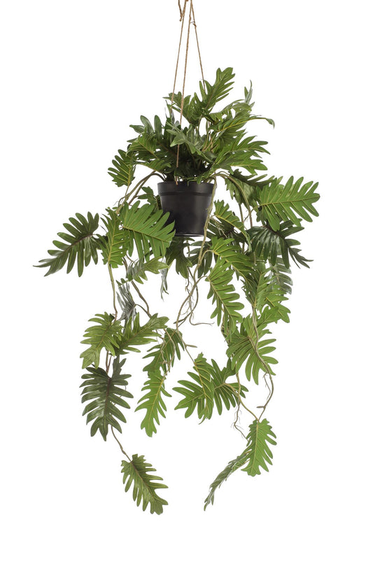 Kunstplant Philodendron 80 cm met hartvormige bladeren, onderhoudsvrije tropische klimplant voor binnen