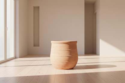 Terracottakleurige Ficonstone bloempot voor grote planten