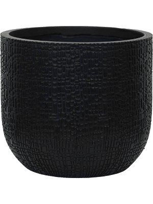 Capi Nature Skin Pot Bol Antraciet D14cm met unieke huidstructuur, perfect voor groene en bloeiende planten.