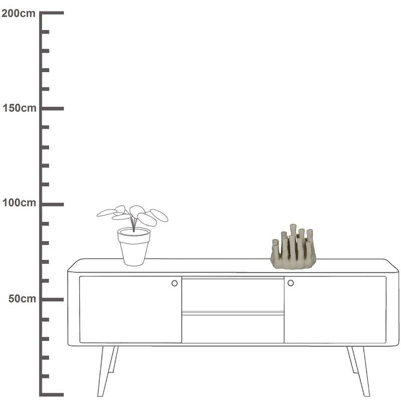 Bloemenhouder XL keramiek in koraalvorm – ecru meertuitenvaas met matte afwerking