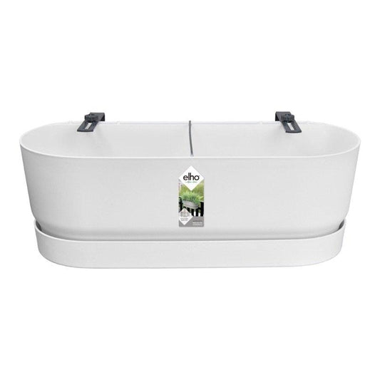 Elho Pot Greenville Easy Balcony D25cm in wit, duurzame bloembak voor balkon en terras