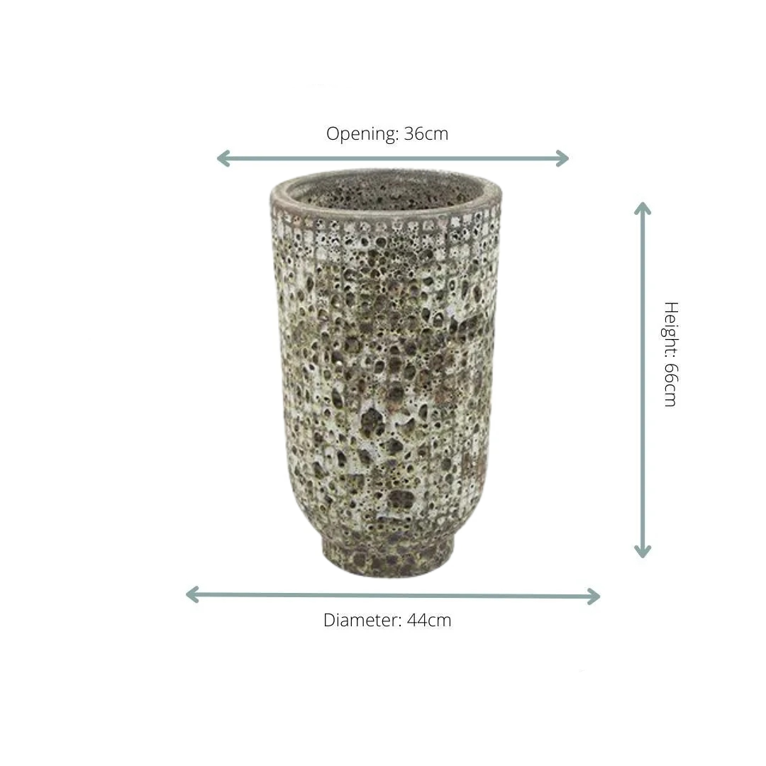 Vaas Maestro Earth – handgemaakte keramieken bloemenvaas in aardetinten, 66 cm hoog en 44 cm breed, stijlvolle decoratie voor elk interieur.
