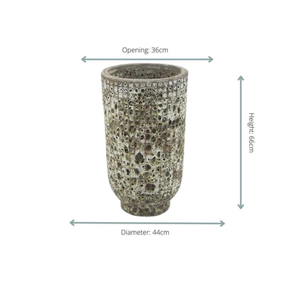 Vaas Maestro Earth – handgemaakte keramieken bloemenvaas in aardetinten, 66 cm hoog en 44 cm breed, stijlvolle decoratie voor elk interieur.