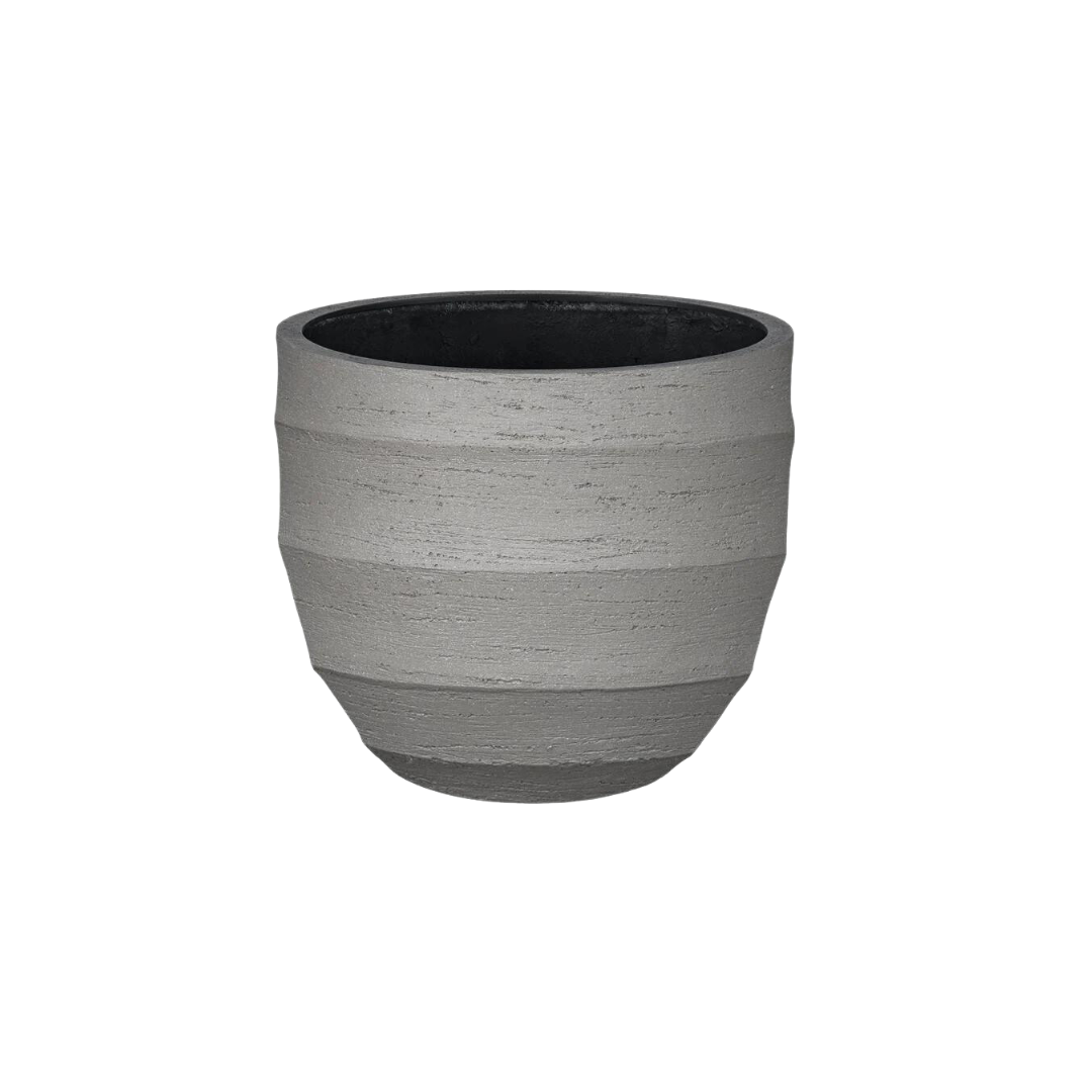 Pot Bordo New Egg Grey – ronde grijze buitenpot van 65x54 cm, modern design, lichtgewicht en weerbestendig voor tuin of terras.