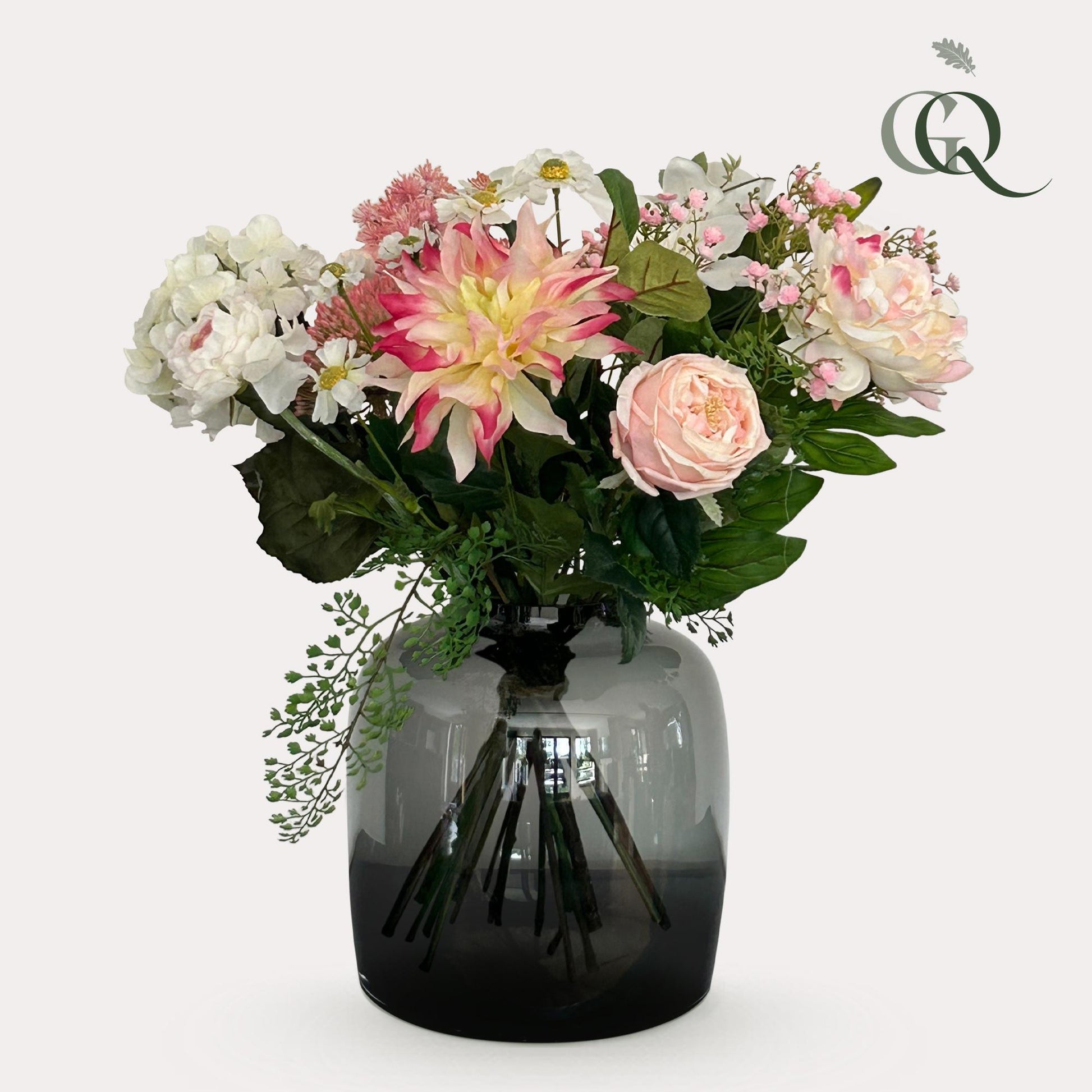 Kunstbloemen boeket in zachte pastelkleuren van 40 cm – realistisch en onderhoudsvrij.