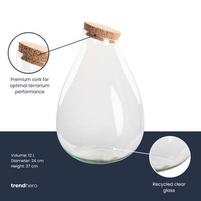 Terrarium fles met kurk | Drop XL