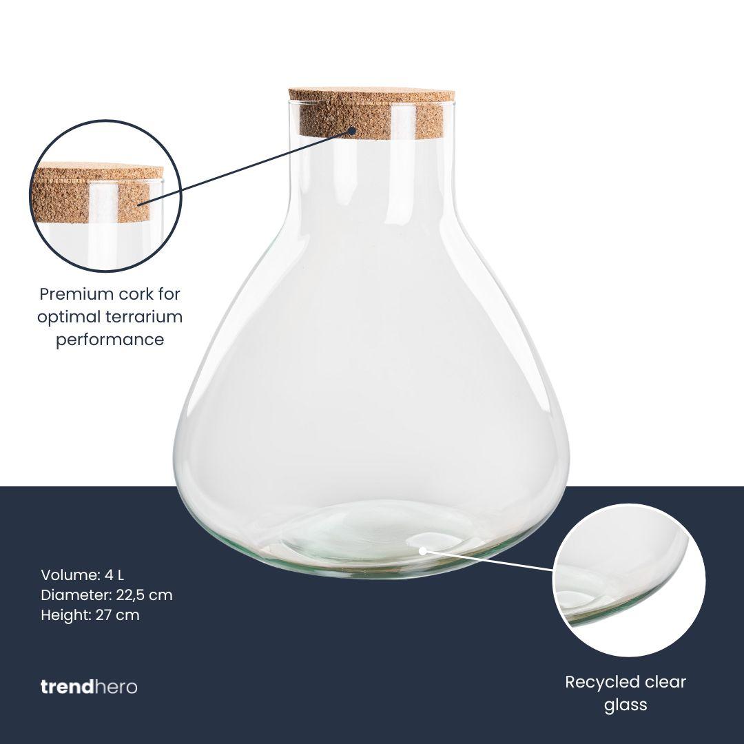 Terrariumfles Sammie | Gerecycled Glas met Kurk | Basis voor DIY Planten Terrarium