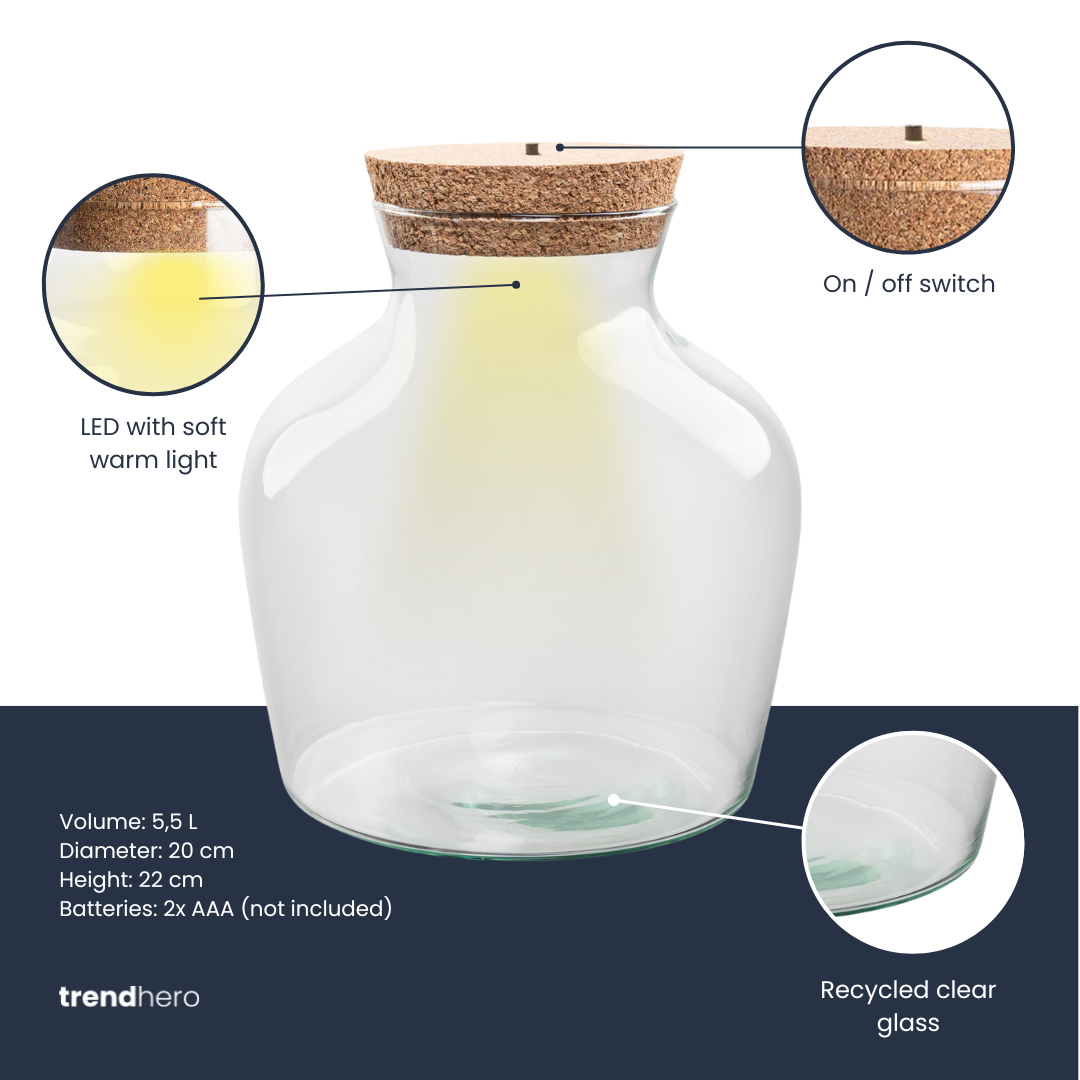 Terrarium fles met verlichting | Little Joe