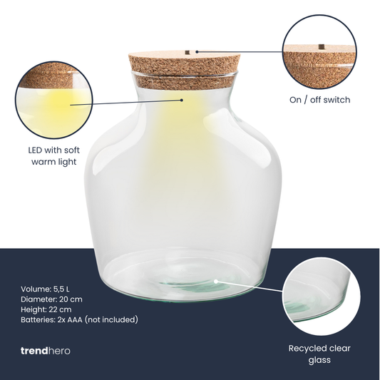 Terrarium fles met verlichting | Little Joe