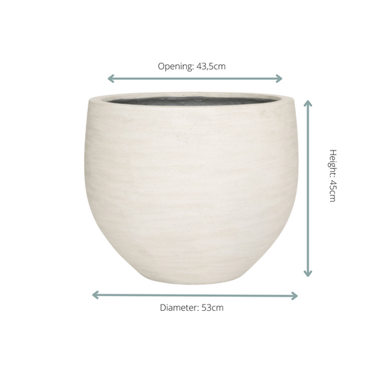 Jumbo Orb Ivory Washed | Large Luxury Indoor Pot