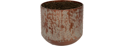 Keramieken bloempot Lian in koper zwart – diameter 19 cm – moderne, organische vorm – stijlvolle plantenpot voor binnen