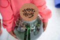 'LOVE MOM' terrarium Sam + gegraveerde kurk met licht - Fles terrarium DIY kit | Moederdag