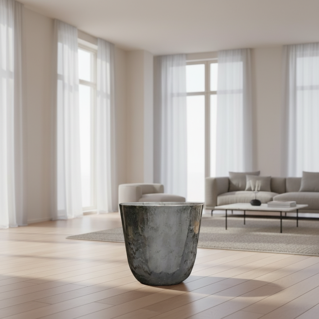 Grijze marmerlook plantenpot voor kamerplanten
