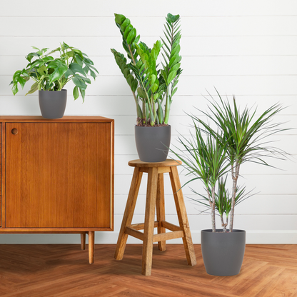 3 x Schaduw Plantenbox | met vibers pot grijs