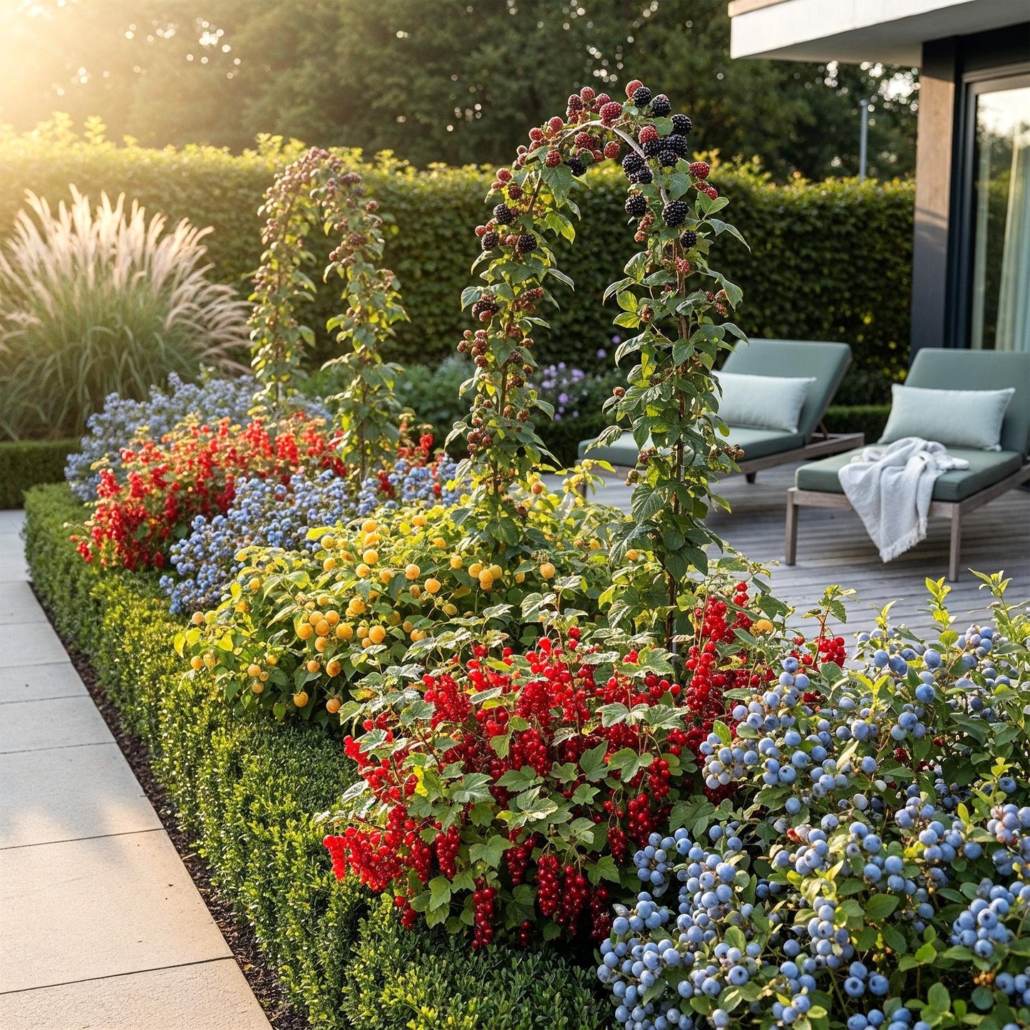Fruitplanten mix met bessen en framboos voor tuin en balkon