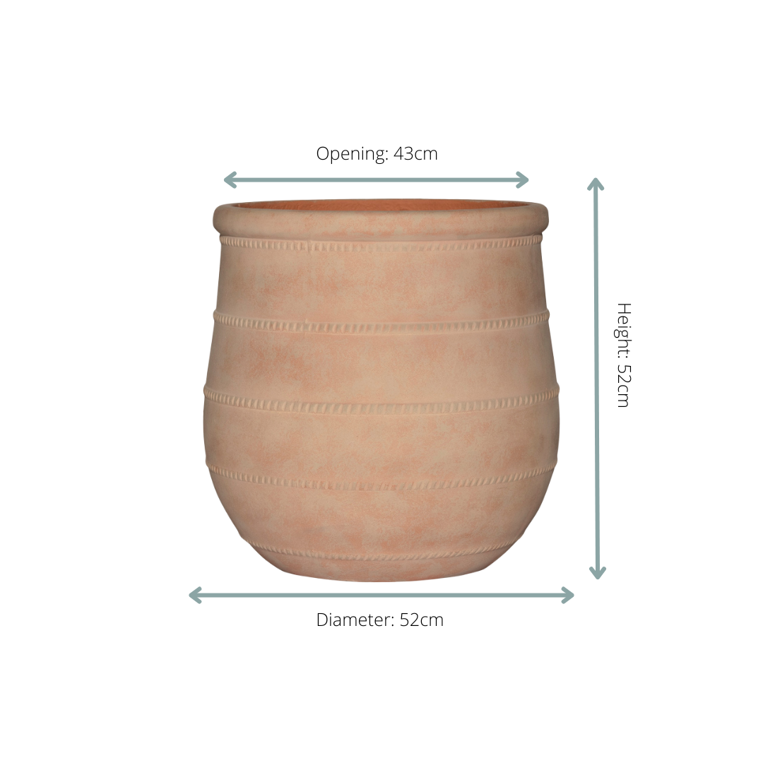 Terracottakleurige Ficonstone bloempot voor grote planten