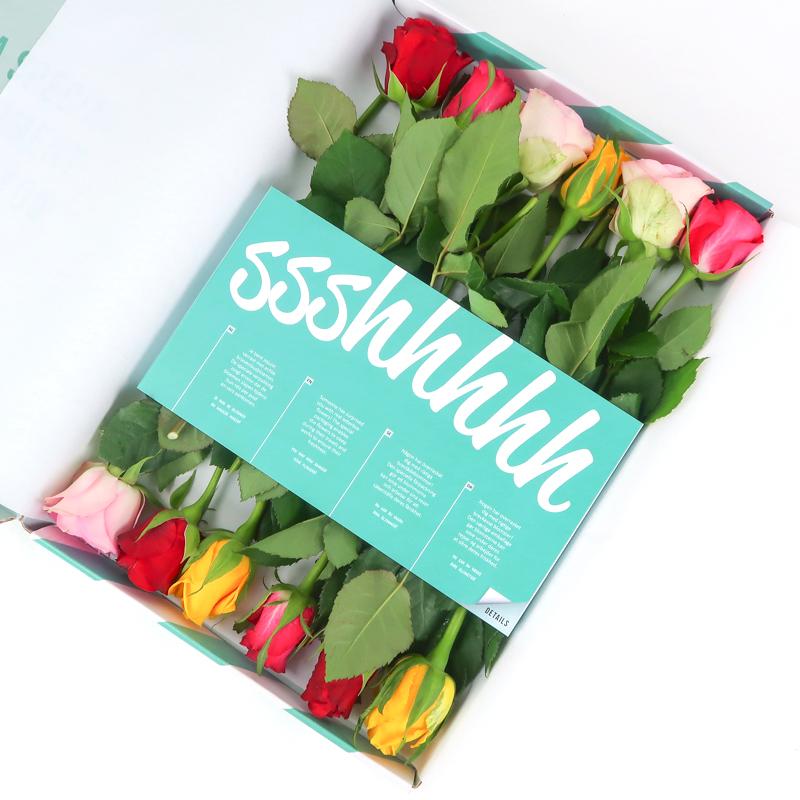 12 x | Bos Bloemen | Colorful Roses | Brievenbusboeket