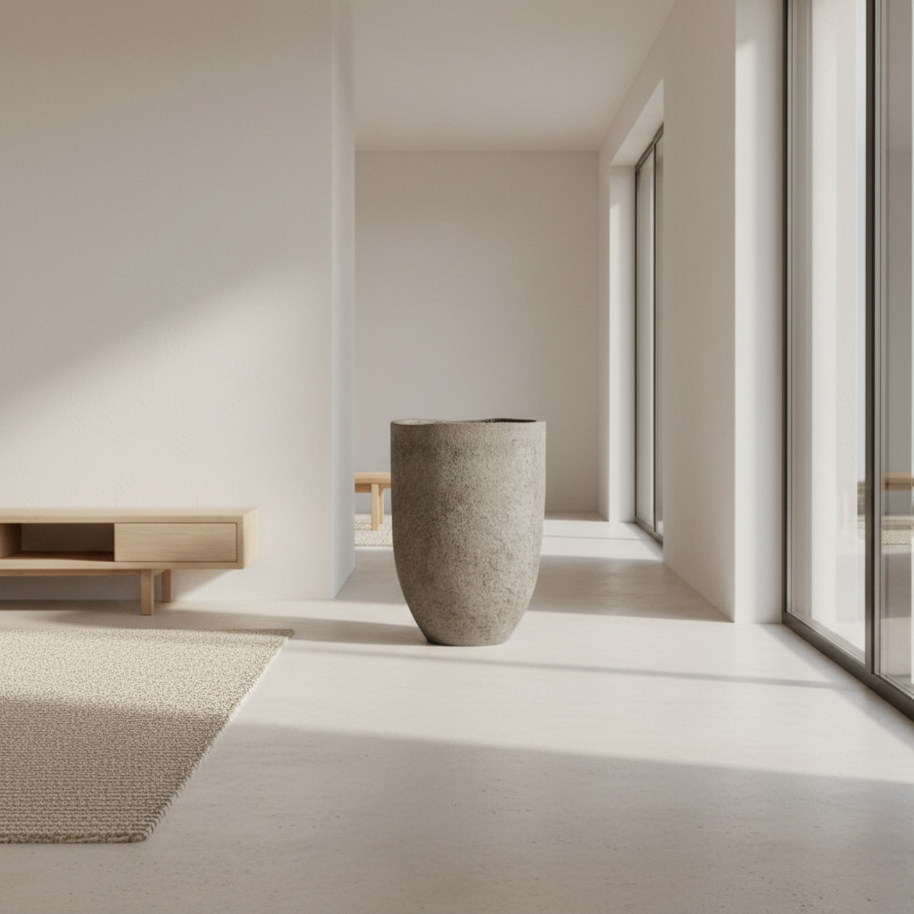 Grijze design plantenpot voor moderne kamerplanten - Praxis 