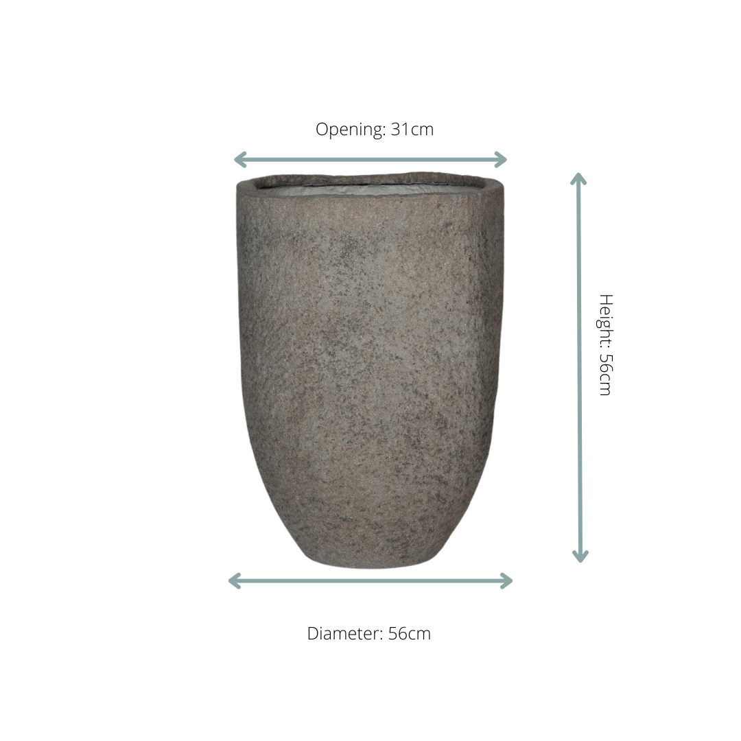 Grijze design plantenpot voor moderne kamerplanten. 