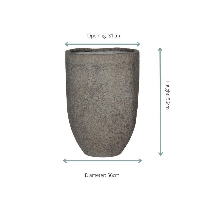Grijze design plantenpot voor moderne kamerplanten. 