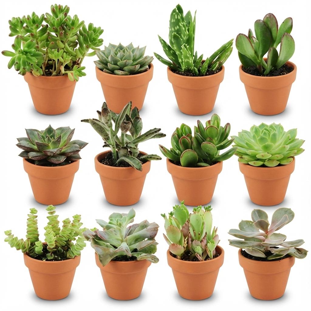 12 x Mini Succulenten Mix | Terracotta Potten | Vetplant