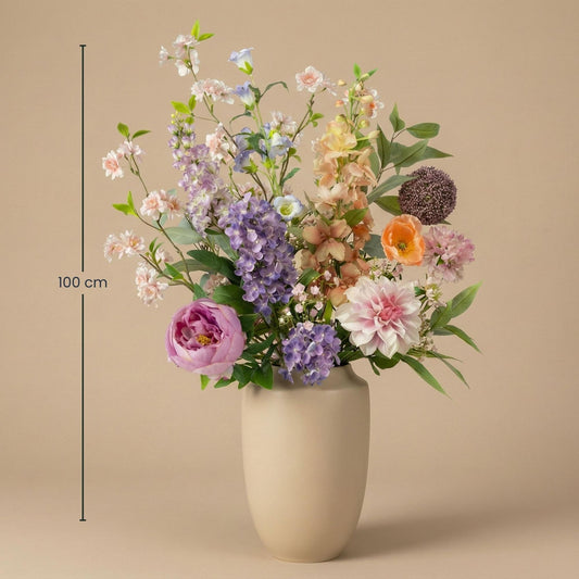 Pastel kunstbloemen boeket real touch voor luxe interieur