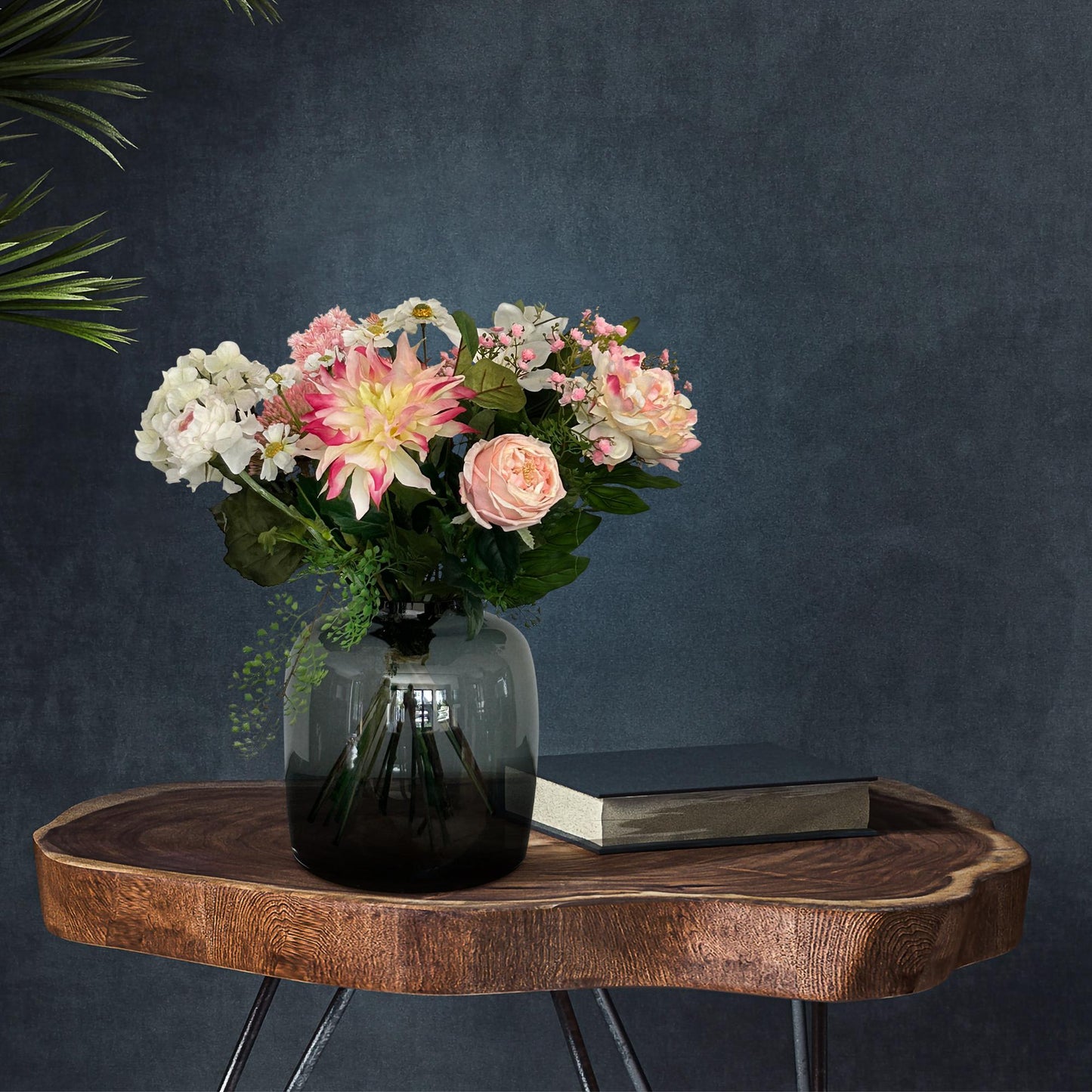 Kunstbloemen boeket in zachte pastelkleuren van 40 cm – realistisch en onderhoudsvrij.