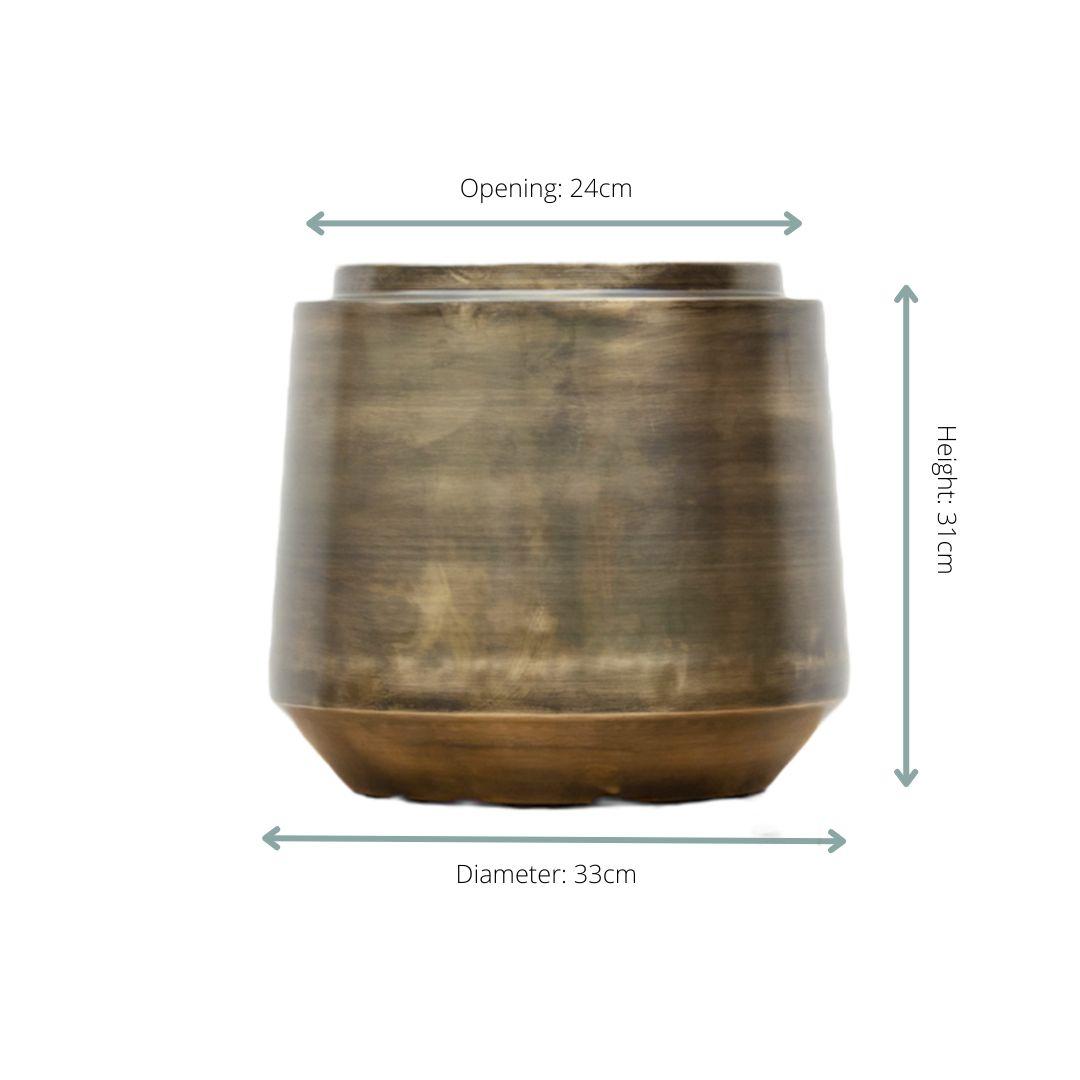 Gina Da Indigo Vintage Gold plantenpot met uniek design