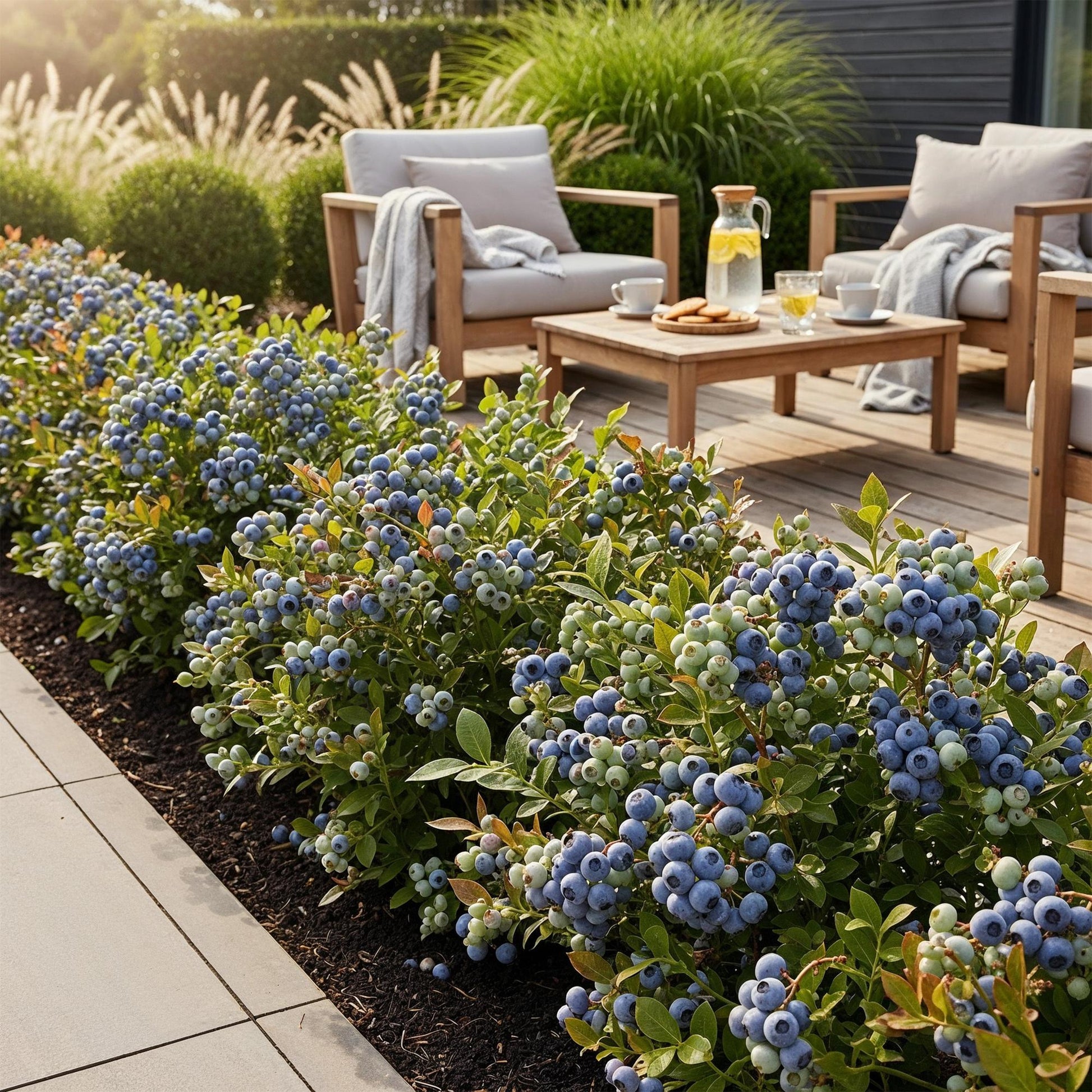 Winterharde blauwe bes met rijke oogst voor tuin en pot