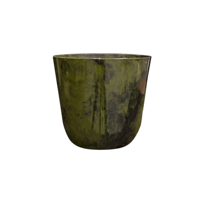 Groene marmeren plantpot keramiek 27 cm. Bloempot binnen